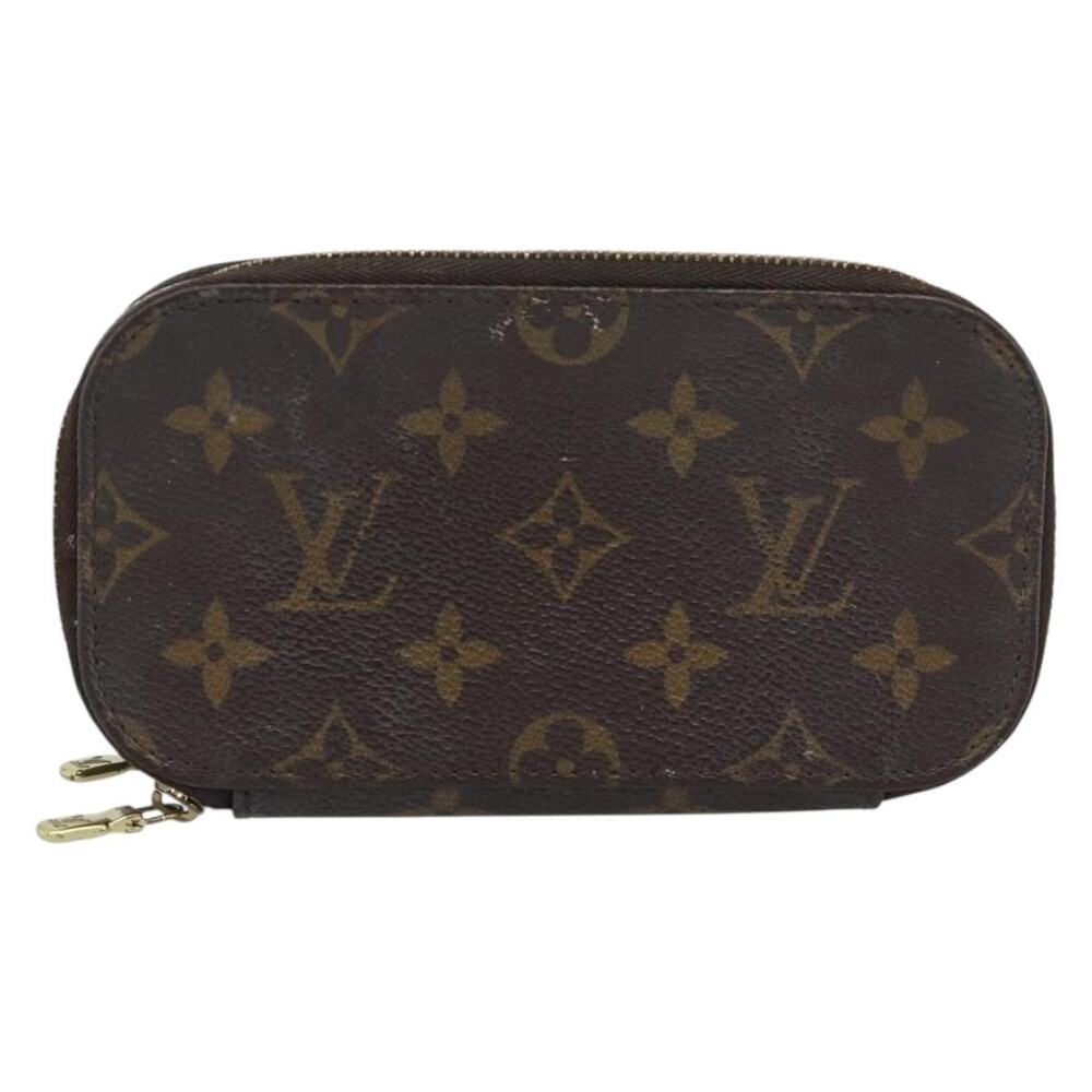 Louis Vuitton Monogram Trousse Brush PM Cosmetic Pouch Brown